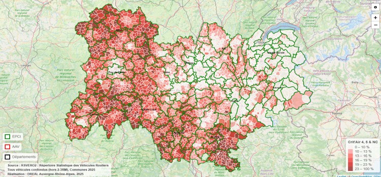 Application Web sur les vignettes Crit’Air en Auvergne-Rhône-Alpes